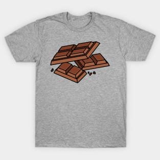 Chocolate Bar Pieces Digital Illustration T-Shirt